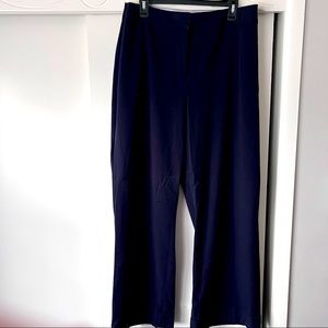 Navy women’s dress pants, stretch material, cuffed oant legs